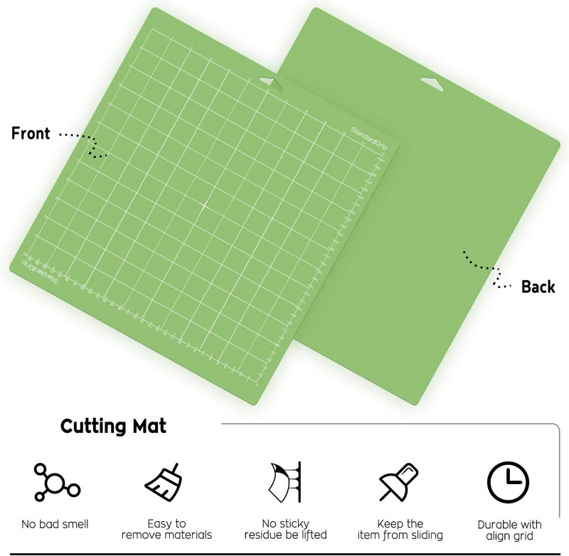 Подложка за рязане за Cricut, подложка за рязане 12x12 (StandardGrip, LightGrip, StrongGrip, FabricGrip) за Cricut Explore Air 2/Air/One