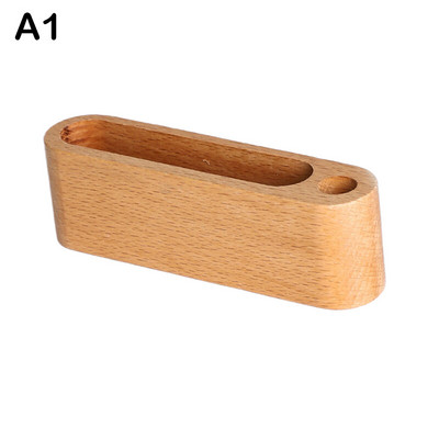 1/2/3 слота Масивна настолна стойка за дисплеи за визитки Поставка за бележки Кутия за съхранение Органайзер за карти от бук за офис с дупка за писалка