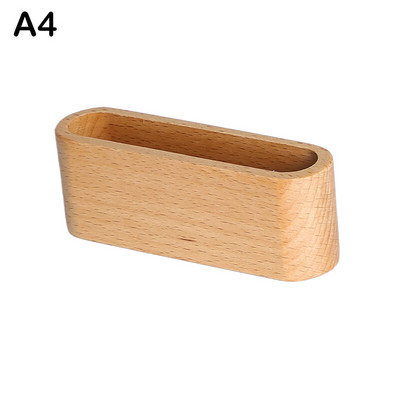 1/2/3 слота Масивна настолна стойка за дисплеи за визитки Поставка за бележки Кутия за съхранение Органайзер за карти от бук за офис с дупка за писалка