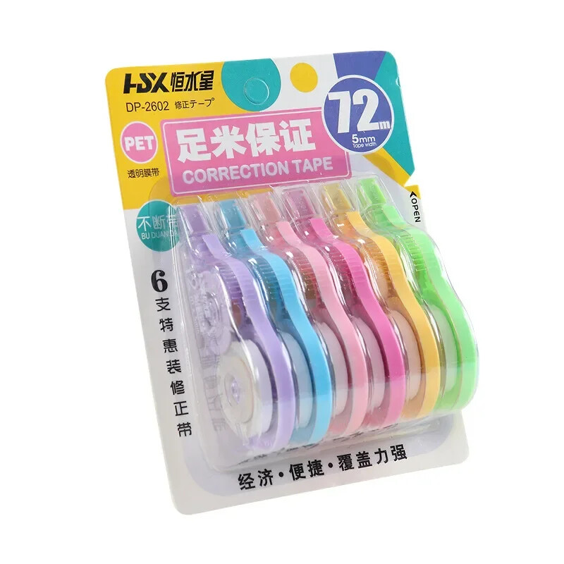 6 db/szett 72M görgő nagy kapacitású helyes övjavító szalag írószer Diákiroda Iskolai írószer kellékek