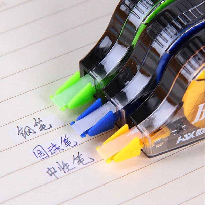 3 db/doboz 8M hosszúságú fehér korrekciós szalag Kawaii nagy kapacitású, hatékony szalag tanulói írószer iskolai irodaszerek számára