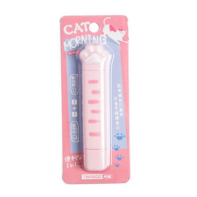 1 db aranyos macskamancs hordozható korrekciós szalag pontragasztó, kétfejű diák Kawaii korrektor irodai iskolai írószerhez