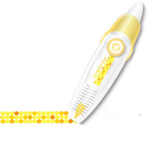 Koreai Kawaii Stripe Dots Press Type Dekoratív korrekciós szalag Scrapbooking napló Írószerek Aranyos iskolai kellékek