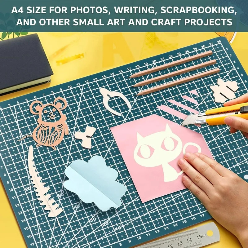 Jauns A4 A5 formāta izmēra divpusējs amatniecības griešanas paklājiņš, griešanas dēlis, šūšanas paliktnis Mākslinieks grebšanas rīki, ar rokām darināti amatniecības izstrādājumi, DIY mākslas instrumentu aksesuāri