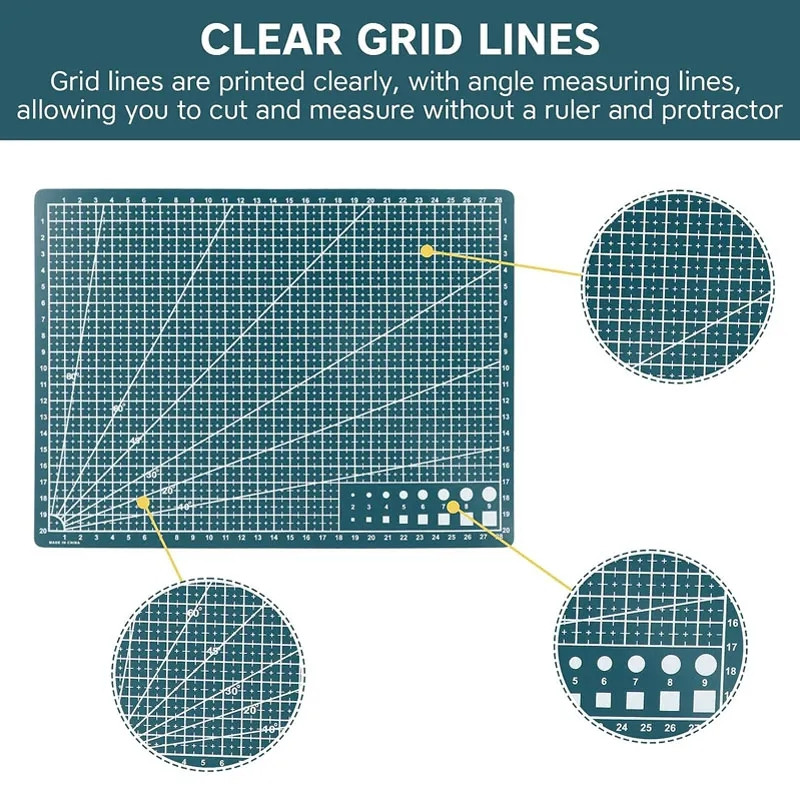 Jauns A4 A5 formāta izmēra divpusējs amatniecības griešanas paklājiņš, griešanas dēlis, šūšanas paliktnis Mākslinieks grebšanas rīki, ar rokām darināti amatniecības izstrādājumi, DIY mākslas instrumentu aksesuāri