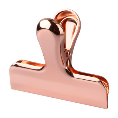 Скоба за подвързващо устройство Луксозен метален щипка от розово злато Хартиена чанта за документи Сметка Органайзер Щипки Ученически канцеларски материали Училищни офис консумативи