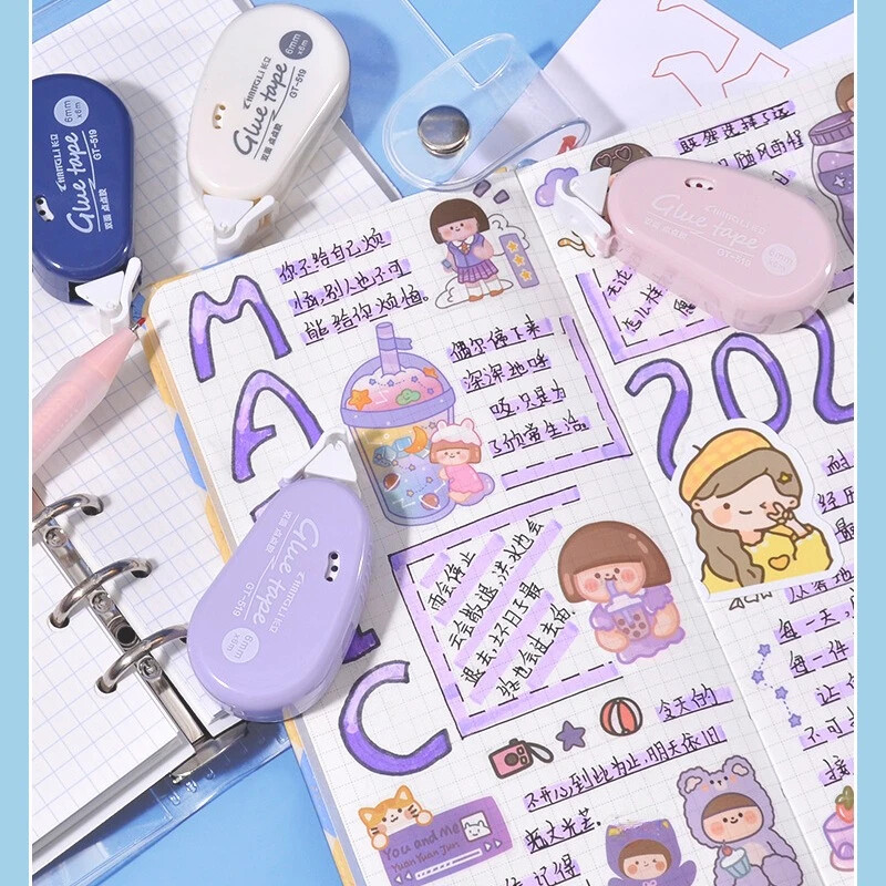 Mini kétoldalas ragasztópontok ragasztószalag barkács Kézimunka eszközök Iskolai írószer kellékek görgős szalag korrekciós szalag irodaszerek