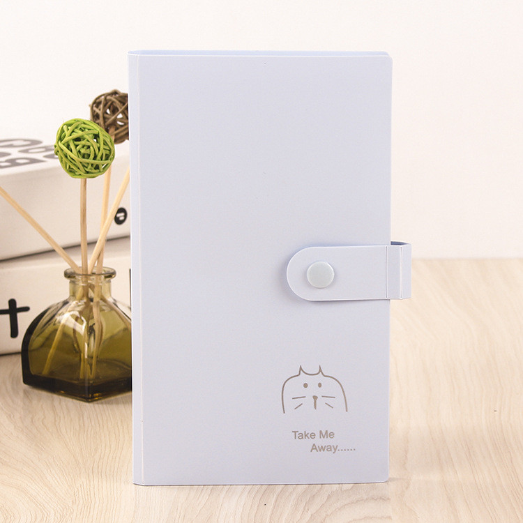 Átlátszó, többrétegű, 120 kártyás koreai diákgomb-stílusú névjegykártyakönyv-tároló kapocs, 3 hüvelykes fényképes névjegykártyakönyv