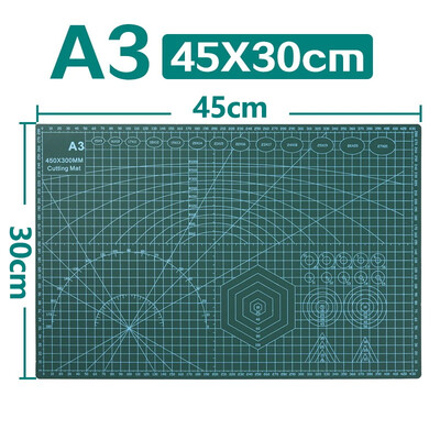 1db nagyméretű vágószőnyeg öngyógyító kétoldalas A3 A4-es vágólap sziluett zöld varrás vágószőnyeg készítéséhez