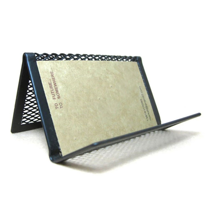 Ezüst jegyzettartó kliptartó fém hálós otthoni asztal névjegykártya tartó kártya kijelző állványok asztali üzleti tartók névjegykártya tartó