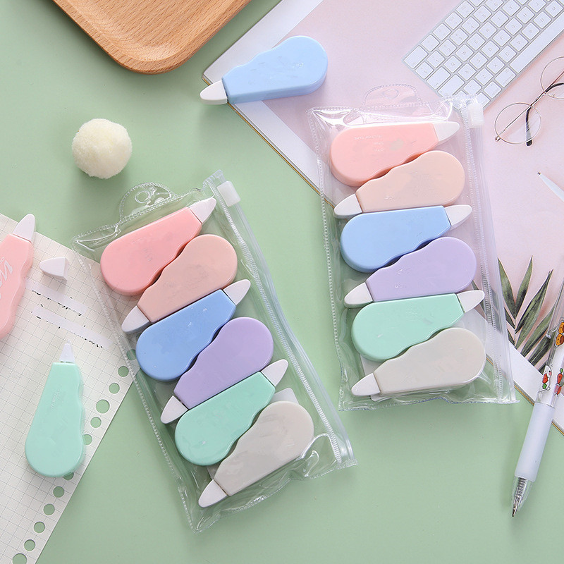 6 τμχ/σετ Μίνι Διορθωτική Ταινία Μονόχρωμη Ημιδιαφανής Διορθωτική Παιδική Μαθητική Ταινία Σχολική Προμήθειες Γραφείου