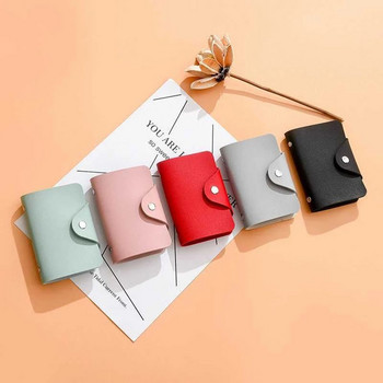 Мъжка лична карта Преносим портфейл Multi-card bit Mini Pouch Credit Business Card Holder Card Bag PU Leather 24 Bits Card Case