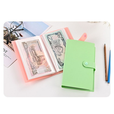 50 lap 100 bankjegy gyűjtemény fehér belső, laza levelű vízálló borító papír pénzjegygyűjtemény album kompakt és hordozható