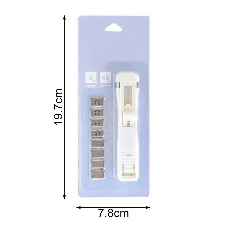 1 szett kapcsos tűző Újrafelhasználható Lyukasztás nélküli kötés műanyag reszelő irodai kellékek kapcsos mappa