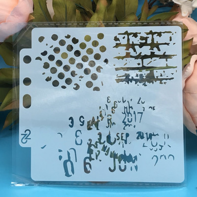 13 cm-es négyzetes textúra blokk barkácsolás rétegező sablonok falfestés album színező dombornyomott album dekoratív kártya sablon