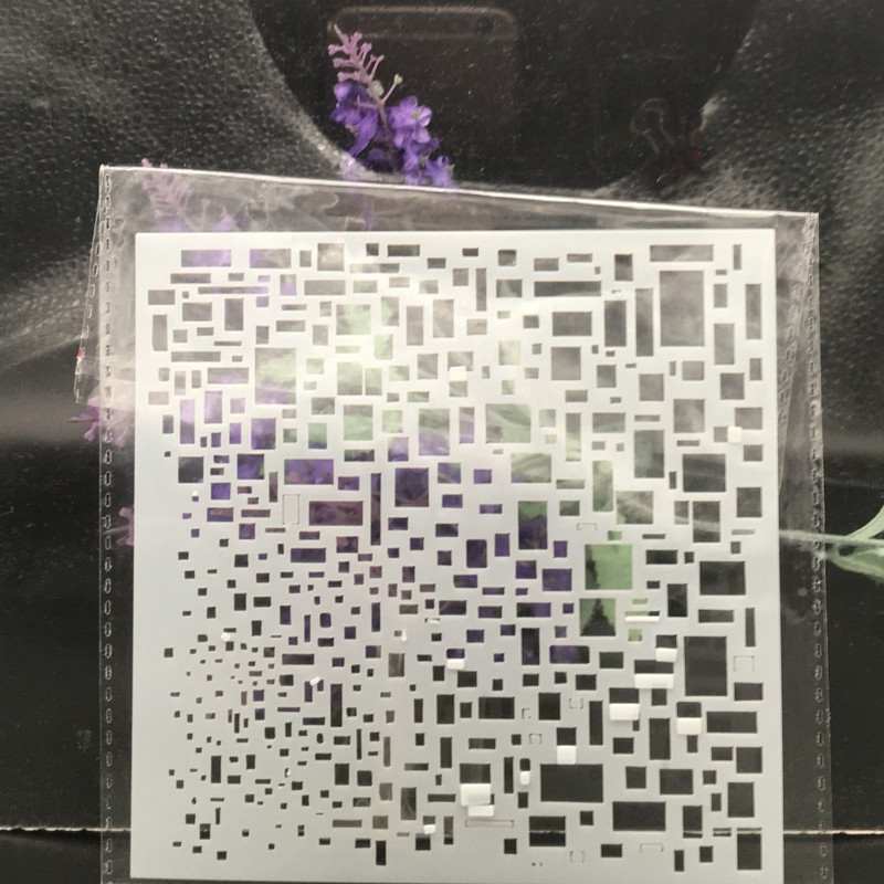 13 cm-es négyzetes textúra blokk barkácsolás rétegező sablonok falfestés album színező dombornyomott album dekoratív kártya sablon