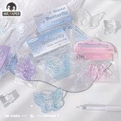 Mr. Paper 4 Design Ακρυλικό κλιπ Πρακτική διαφανής κόλλα που στάζει πεταλούδα σχήματος πεταλούδα Πολυλειτουργική κορεάτικη γραφική ύλη