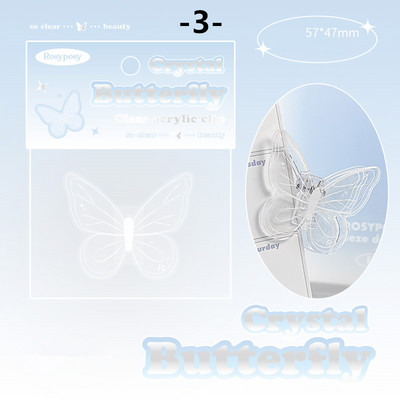 Mr. Paper 4 Design Ακρυλικό κλιπ Πρακτική διαφανής κόλλα που στάζει πεταλούδα σχήματος πεταλούδα Πολυλειτουργική κορεάτικη γραφική ύλη