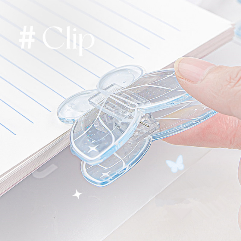 Mr. Paper 4 Design Ακρυλικό κλιπ Πρακτική διαφανής κόλλα που στάζει πεταλούδα σχήματος πεταλούδα Πολυλειτουργική κορεάτικη γραφική ύλη