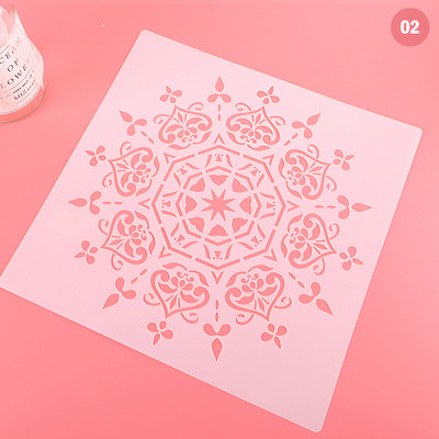 DIY Kézműves Mandala Kerek Geometria DIY Rétegező Sablonok Festés Scrapbook Színező Dombornyomó Album Díszsablon 30x30cm