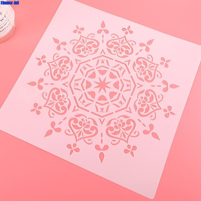 DIY Kézműves Mandala Kerek Geometria DIY Rétegező Sablonok Festés Scrapbook Színező Dombornyomó Album Díszsablon 30x30cm