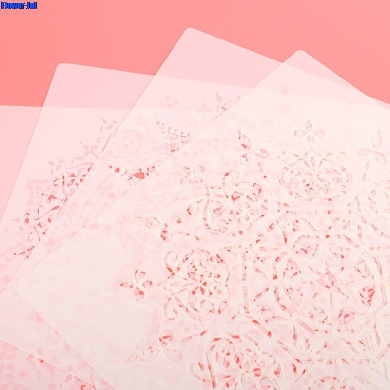 DIY Kézműves Mandala Kerek Geometria DIY Rétegező Sablonok Festés Scrapbook Színező Dombornyomó Album Díszsablon 30x30cm