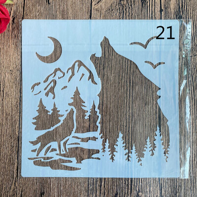 20 *20 cm merikilpkonnad DIY mandala vorm šabloonide värvimiseks templiga fotoalbum reljeefne paberkaart puidule, kangale, seinale