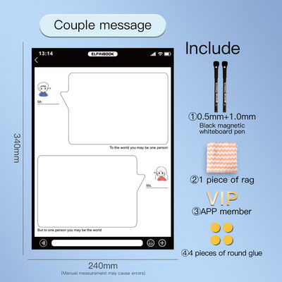 Elfin könyv újrafelhasználható mágneses puha tábla hűtőszekrény matricák letörölhető cetlik Üzenőtábla Oktató gyakorlat konyhai tábla