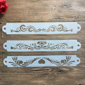 32,3 * 8 cm DIY Muster õõnes šabloon Šabloonid kook küpsetussuhkru pulbersõel vorm grafiti joonistusplaadid Šabloonid külalisteraamatu