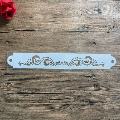 32,3 * 8 cm DIY Muster õõnes šabloon Šabloonid kook küpsetussuhkru pulbersõel vorm grafiti joonistusplaadid Šabloonid külalisteraamatu