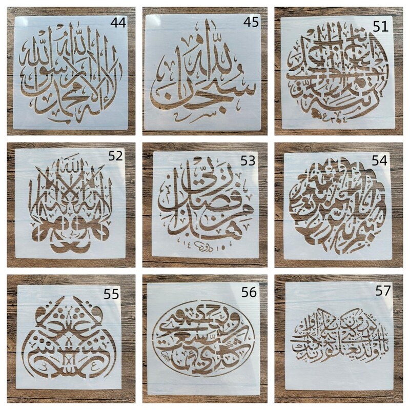 20 *20 cm Arab iszlám DIY mandala forma sablonok festéséhez pecsétes fotóalbum dombornyomott papírkártya fára, szövetre, falra