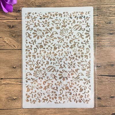 A4 29 *21cm DIY Stencils Falfestmény Scrapbook Színező Dombornyomó Album Dekoratív Papír Kártyasablon, Fali Mandala levél