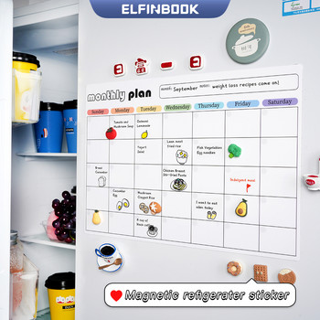 Μαγνητικό ημερολόγιο για ψυγείο Μηνιαίος πίνακας εβδομαδιαίου προγραμματισμού ημερολογίου Dry Erase Whiteboard Fridge Sticker Message Board