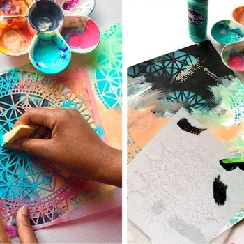 A4 ποδήλατο 29 * 21 εκ. Mandala DIY Στένσιλ Ζωγραφική τοίχου Λεύκωμα χρωματισμού Ανάγλυφο άλμπουμ Διακοσμητικό χάρτινο πρότυπο κάρτας