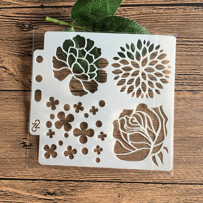 13*13 cm DIY sablonok Festmény Scrapbook Színező Dombornyomó Album Dekoratív Papír Kártyasablon