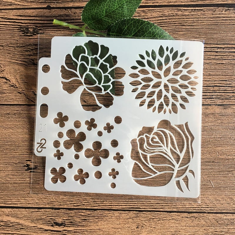 13*13 cm DIY sablonok Festmény Scrapbook Színező Dombornyomó Album Dekoratív Papír Kártyasablon