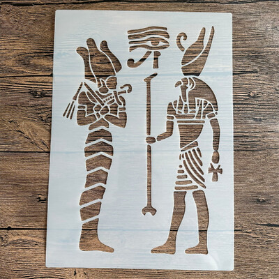 29 *21cm DIY Stencils fal Festmény Scrapbook Színezés Dombornyomás Album Dekoratív Papír Kártya Sablon fal Primitív nő