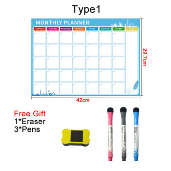Μέγεθος A3 Dry Erase Magnetic Monthly Weekly Planner Calendar Ψυγείο Markers Whiteboard, Easable Refrigerator Daily Memo, To Do List