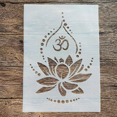 A4-es 29*21cm-es DIY mandala forma sablonok festéséhez pecsétes fotóalbum dombornyomott papírkártya faszövet falra Lotus Buddha Faith