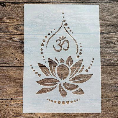 A4 29*21cm DIY mandalas veidne trafaretu krāsošanai apzīmogots fotoalbums reljefs papīra kartīte uz koka auduma sienas Lotus Buddha Faith