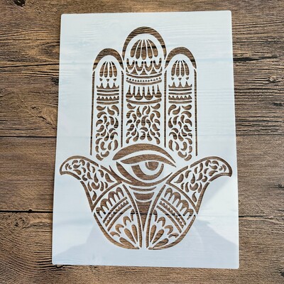 A4-es 29*21cm-es DIY mandala forma sablonok festéséhez pecsétes fotóalbum dombornyomott papírkártya faszövet falra Lotus Buddha Faith