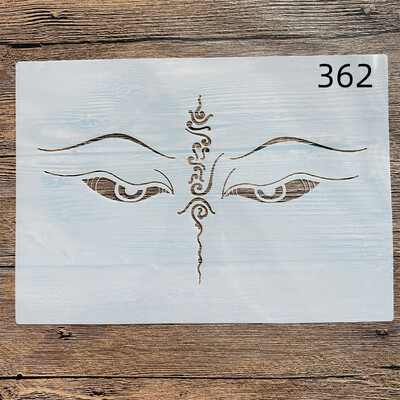 A4-es 29*21cm-es DIY mandala forma sablonok festéséhez pecsétes fotóalbum dombornyomott papírkártya faszövet falra Lotus Buddha Faith