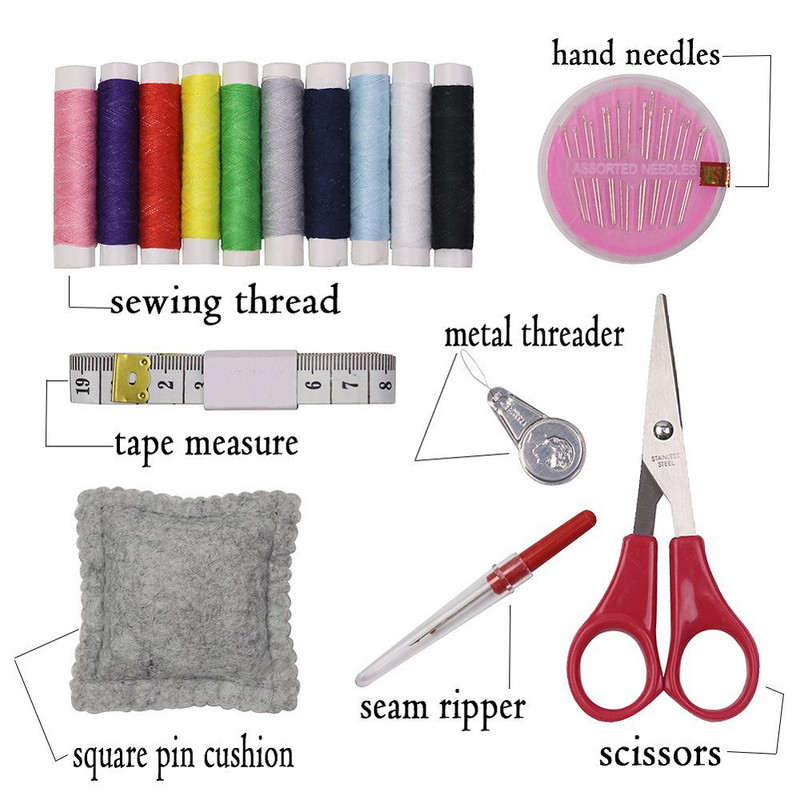 Nova košara za šivanje s priborom za šivanje Alati za šivanje od tkanine Mala mini kutija za pohranu Najbolji dar za majku DIY pribor za šivanje