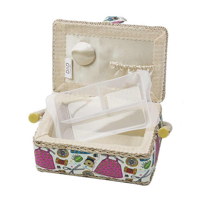 Nova košara za šivanje s priborom za šivanje Alati za šivanje od tkanine Mala mini kutija za pohranu Najbolji dar za majku DIY pribor za šivanje