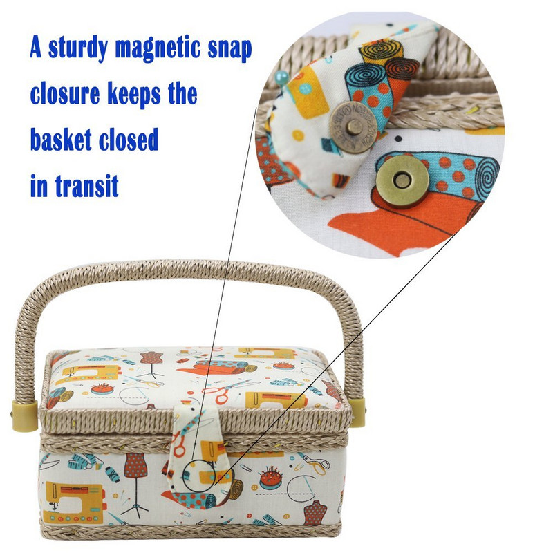 Nova košara za šivanje s priborom za šivanje Alati za šivanje od tkanine Mala mini kutija za pohranu Najbolji dar za majku DIY pribor za šivanje