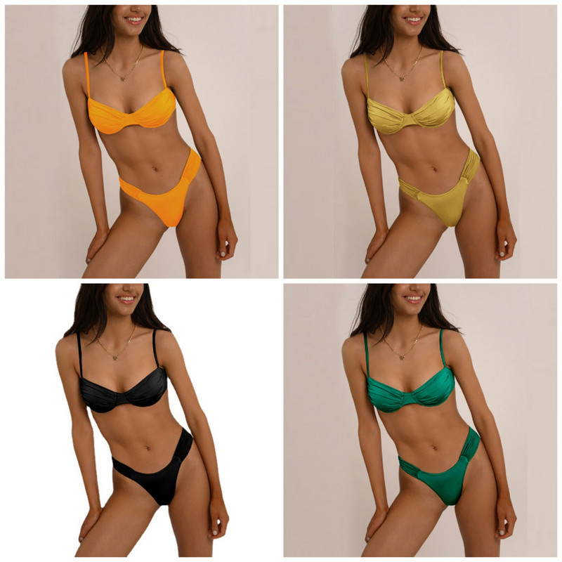 Bikini Push Up Costume de baie Sexy Femei 2022 Bikini Imbracaminte de plaja Costume de baie solide