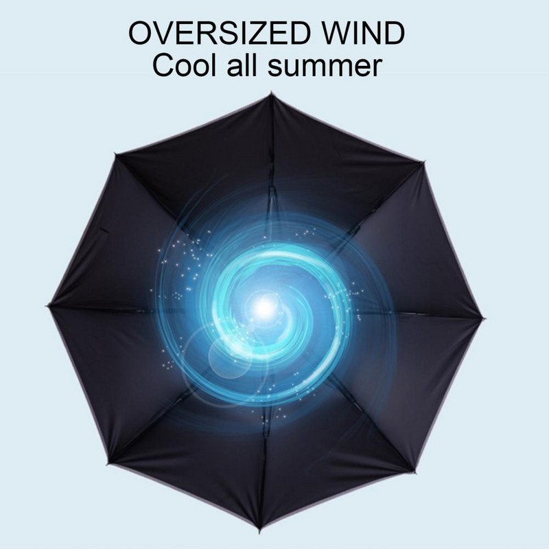 Преносим чадър за вентилатор, акумулаторен чадър за слънце 3 в 1, спрей за мъгла, блокиращ ултравиолетовите лъчи, останете защитени с този летен сенник