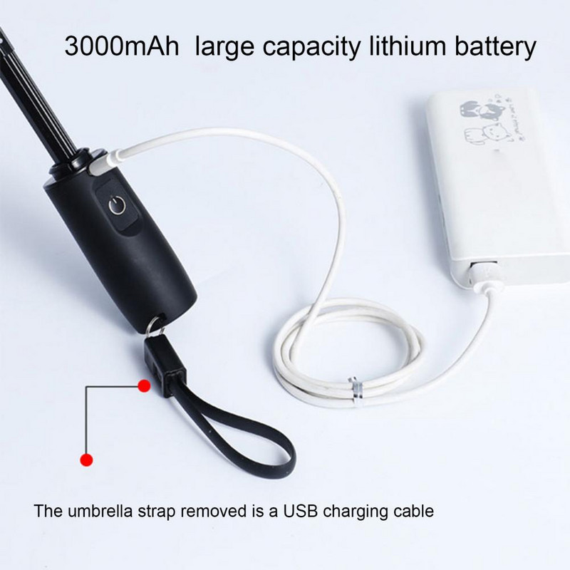 Преносим чадър за вентилатор, акумулаторен чадър за слънце 3 в 1, спрей за мъгла, блокиращ ултравиолетовите лъчи, останете защитени с този летен сенник