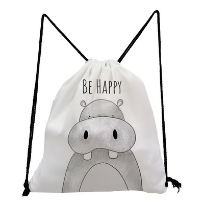 Χαριτωμένο Giraffe Dinosaur Print Τσάντες με κορδόνι Ζώο με μοτίβο Παιδική Εφηβική τσάντα σχολικού βιβλίου για κορίτσια Φορητή γυναικεία τσάντα πλάτης Eco επαναχρησιμοποιήσιμη