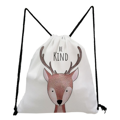 Χαριτωμένο Giraffe Dinosaur Print Τσάντες με κορδόνι Ζώο με μοτίβο Παιδική Εφηβική τσάντα σχολικού βιβλίου για κορίτσια Φορητή γυναικεία τσάντα πλάτης Eco επαναχρησιμοποιήσιμη